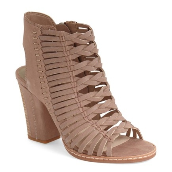 DOLCE VITA Amina Sandal Bootie Taupe Nubuck Heel 8 - Picture 2 of 8